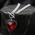 Heart Necklace Garnet